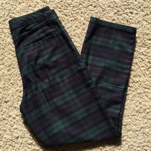 Plaid High Waist Chinos